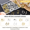 40 Sets 8 Styles Tibetan Style Alloy Toggle Clasps TIBE-YW0001-69C-3