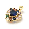 Rack Plating Brass with Cubic Zirconia Pendants KK-Z086-15G-04-2