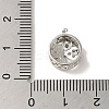 Rack Plating Brass Micro Pave Clear Cubic Zirconia with Enamel Pendant KK-P267-16P-3
