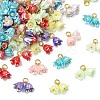 80Pcs 8 Colors Flower ABS Plastic Pearl Pendants PALLOY-CJ00075-8