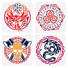 4Pcs 4 Styles PET Hollow Out Drawing Painting Stencils DIY-WH0394-0228-1