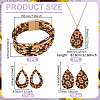 Leopard Print Alloy Pendant Necklaces & Earrings & Bracelet Sets SJEW-WH0020-03A-3