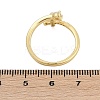 Rack Plating Cross & Heart Brass Micro Pave Cubic Zirconia Cuff Rings for Women RJEW-M028-63G-3