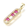 Brass Micro Pave Cubic Zirconia Pendants KK-V011-30G-C-2