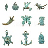 50Pcs 10 Styles Tibetan Style Alloy Pendants FIND-CJ0004-28-1