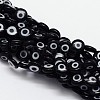 Handmade Evil Eye Lampwork Flat Round Bead Strands LAMP-L058-6mm-10-1