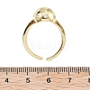 Rack Plating Brass Micro Pave Clear Clear Cubic Zirconia Cuff Finger Rings for Women RJEW-M028-50G-3