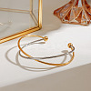 304 Stainless Steel Cuff Bangles for Women BJEW-B139-01-1
