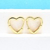 Heart Brass Hoop Earrings EJEW-H157-05G-1