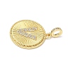Brass Micro Pave Clear Cubic Zirconia Pendants KK-L253-17G-V-2