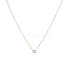 Simple Stainless Steel Pave Clear Cubic Zirconia Flat Round Pendant Necklaces for Women Daily Wear DS3684-2-1