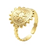 Real 18K Gold Plated 304 Stainless Steel Open Cuff Rings for Women LS-RJEW-B061-01G-01-1