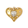 304 Stainless Steel Pave Cubic Zirconia Pendants STAS-OY006-45G-1