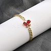 Brass Micro Pave Cubic Zirconia Link Bracelets BJEW-Z082-01G-01-3