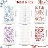 6 Styles Resin & Terylene & Acrylic Face Painting Stickers AJEW-SP0002-66-2