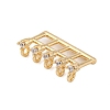Brass Clear Cubic Zirconia Connector Charms KK-P289-15G-2