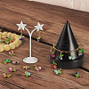 28Pcs 7 Colors Crackle Baking Paint  Glass Pendants PALLOY-TAC0185-7
