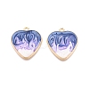 Rack Plating Alloy Enamel Pendants ENAM-N056-366KCG-05-1
