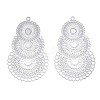 Tarnish Resistant 304 Stainless Steel Filigree Pendants STAS-R102-10P-1