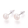Natural Pearl Stud Earrings EJEW-R133-06A-2