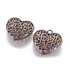 Hollow Tibetan Style Alloy Heart Pendants LS-TIBEP-S095-R-NR-1