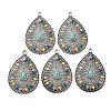 Tibetan Style Alloy with Acrylic Pendants PALLOY-F319-05B-AS-1