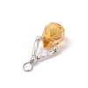 Transparent Glass Beads with Electroplate Non-magnetic Synthetic Hematite Beads and Glass Twisted Bugle Beads and Eco-Friendly Copper Wire Pendants PALLOY-JF03618-02-5