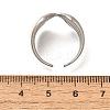 Bowknot 304 Stainless Steel Open Cuff Rings for Women RJEW-G339-05GP-02-3