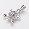 Brass Micro Pave Cubic Zirconia Pendants X-ZIRC-G104-23P-1