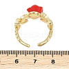 Flower Resin Cuff Rings RJEW-P155-01A-G-5