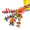 Colorful Dyed Natural Coconut Beaded Bib Necklaces NJEW-A007-03A-3