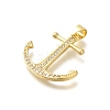 Rack Plating Brass Micro Pave Cubic Zirconia Pendants KK-Z086-68G-03-2