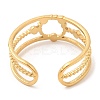 304 Stainless Steel Hollow Ring Open Cuff Rings for Women STAS-D085-25G-3