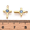 Ion Plating(IP) 304 Stainless Steel Micro Pave Cubic Zirconia Charms STAS-N110-01F-G-3