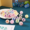 30Pcs 10 Colors Transparent Crackle Acrylic Beads MACR-TA0001-37-6