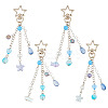 4Pcs Glass & Acrylic Pendant Decorations HJEW-MA00024-1