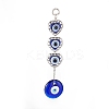 Handmade Lampwork & Resin Evil Eye Pendant Decorations HJEW-C001-03-1