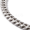 304 Stainless Steel Curb Chains Necklace with Rhinestone Skull for Men Women NJEW-E155-09P-2