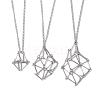 Non-Tarnish 3Pcs 3 Sizes Stainless Steel Macrame Pouch Empty Stone Holder for Necklace Makings NJEW-JN04821-1