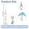6Pcs 6 Colors Alloy with Plastic Mobile Straps AJEW-FH0005-71-2