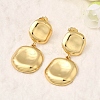 Square Brass Dangle Stud Earrings EJEW-H170-01G-2
