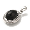 Brass Micro Pave Cubic Zirconia and Glass Pendants KK-K388-32P-2