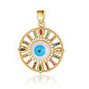 Brass Micro Pave Cubic Zirconia Pendants ZIRC-OY001-36G-1