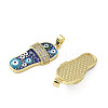 Brass Micro Pave Cubic Zirconia Pendants KK-H076-12G-2