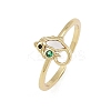 Brass Micro Pave Cubic Zirconia Open Cuff Rings for Women RJEW-K308-01B-G-2