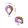Transparent Resin & Walnut Wood Pendants RESI-CJ0001-74-2