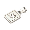 304 Stainless Steel Pave Natural White Shell Pendants STAS-S130-03P-D-2