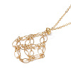 Brass Chains Macrame Pouch Empty Stone Holder for Pendant Necklaces Making NJEW-JN04475-03-1