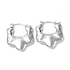 Non-Tarnish 304 Stainless Steel Hollow Twist Teardrop Hoop Earrings for Women LS-STAS-B034-15P-1