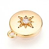 Brass Micro Pave Clear Cubic Zirconia Pendants KK-T075-01G-2